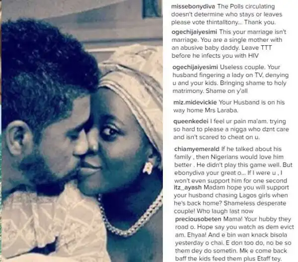 #BBNaija: Nigerians Blast TTT’s Wife Following His Eviction.